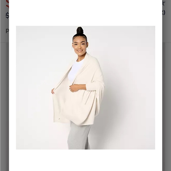 Barefoot Dreams CozyChic Ultra Lite Blanket Wrap 3x almond - Picture 2 of 6